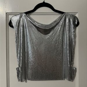 Metallic Silver Top, aluminum/chainmail